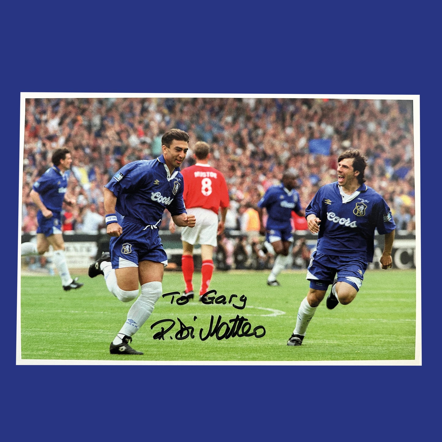 Chelsea FC: The Official History with print personally dedicated by Roberto Di Matteo