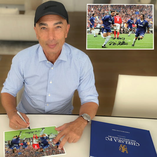 Chelsea FC: The Official History with print personally dedicated by Roberto Di Matteo
